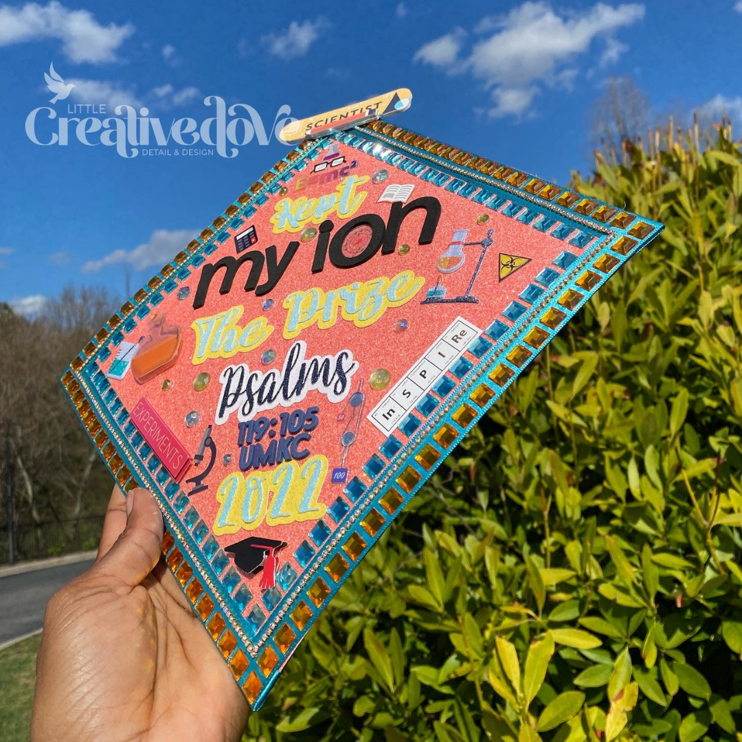 Glitter Graduation Cap WITH Rhinestone Trim