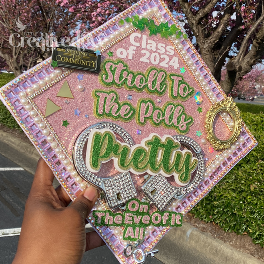 Glitter Graduation Cap WITH Rhinestone Trim