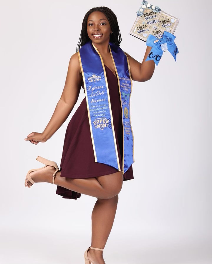 Fully Customized Embroidered Graduation Stole Little Creative Dove Fully Customized Embroidered Graduation Stole Little Creative Dove
