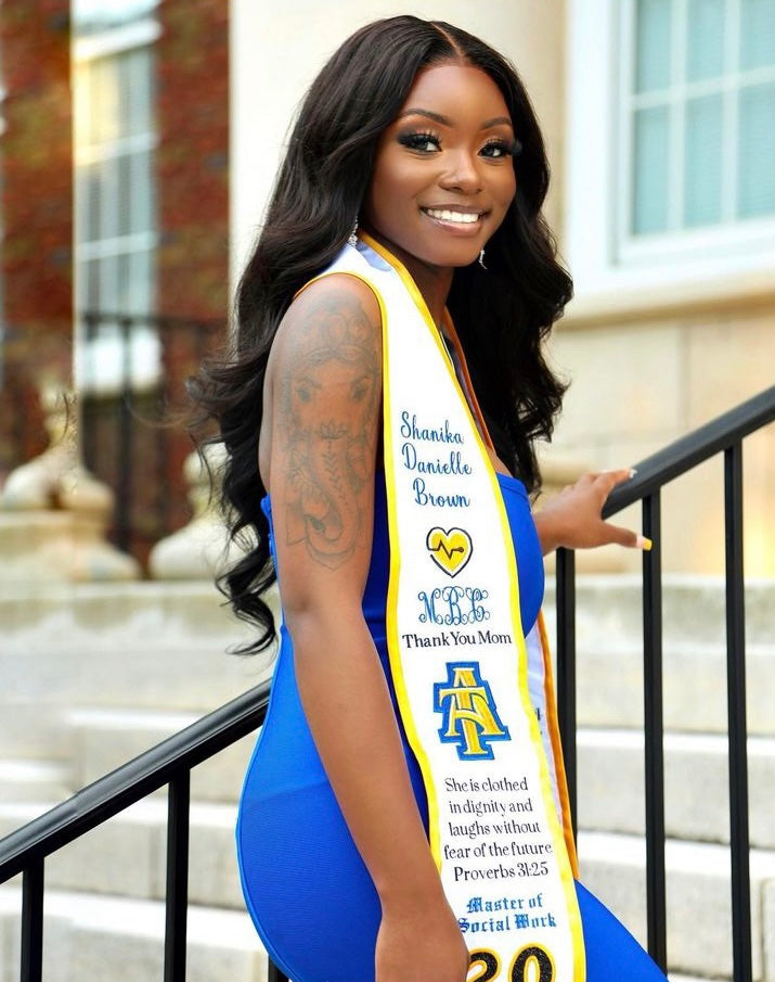 Fully Customized Embroidered Graduation Stole